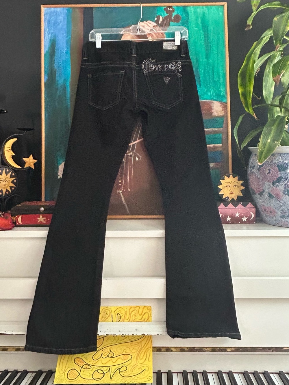 GUESS Jeans Black Low Rise Flare Bootcut Jeans Women’s Size 27 Y2K